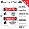 Lockout Tagout Setup Maintenance Bilingual OSHA Danger Rigid Plastic Sign