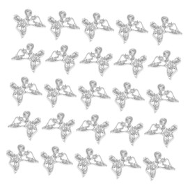 Outanaya 30pcs Silver Hollow Butterfly Nail Gems Bow Charms for DIY Nail Art Durable Rhinestones Decorations for Elegant Manicure Creative Designs