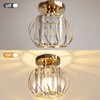 Hudi Fyier Chandelier Crystals Ceiling Lighting Fixtures, Small Semi Flush