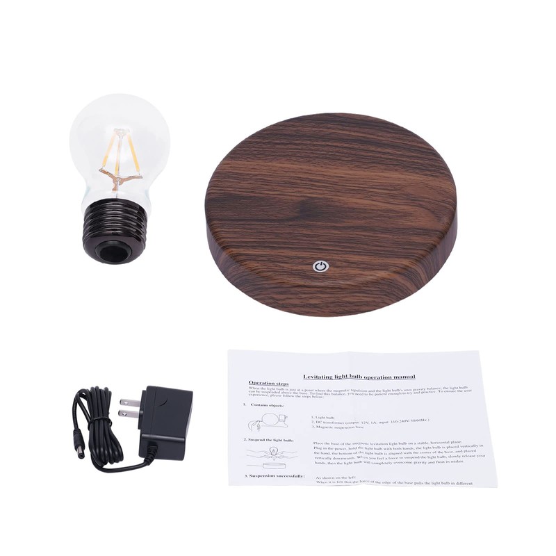 WUPYI Magnetic Levitating Floating Bulb Lamp,Wireless LED Light Bulb Desk