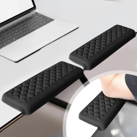 2 Pcs L-Shaped Desk Elbow Pad for Desk, Ergonomic Keyboard Wrist Rest Pad Set, Memory Foam Elbow Support Padding with Non-Slip, Desk Edge Cushion for Computer Office Home (11.8 x 3.9 inch)