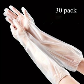 Durable and Comfortable Kitchen Cleaning Gloves 10/20/30 Pairs Extended Waterproof Oil Resistant Multipurpose for Dishwashing and Gardening Hand Set - Colour: 30pcs