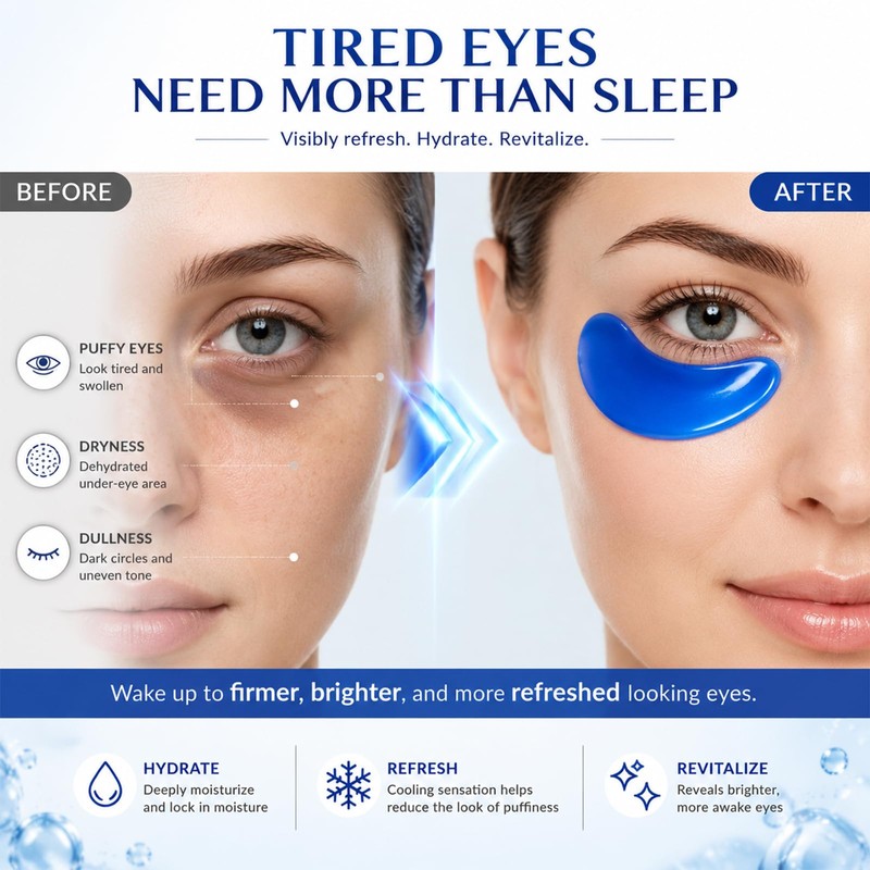 GHK-Cu Under Eye Patches for Puffy Eyes & Dark Circles,