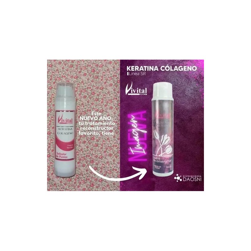 2 Pack Vivital Keratina Colágeno Tratamiento Sellador Inst