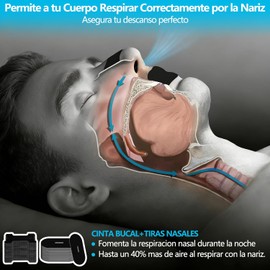 Mouth Tape y Nose Strips for Sleeping, 120PCS Cintas Bucales para Dormir y Tiras Nasales Antironquidos, Parches para Dormir Anti Ronquidos - Mejora la Respiraci?n Nasal, Reduce Ronquidos y Sequedad