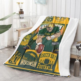 Generic Football Team Color Fleece Throw Blanket Gifts for Men Women, Throw Blanket 60x50 Inches, Lightweight Warm Football Fleece Blanket for Sofa Bed Couch Living Room Chair, Mt-gb
