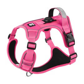 Dog Harness & Rose Red & Large (Pet Weight 30.8-49.6 lb), Padded and Reflective Harness for Training and Everyday