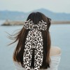 fdsmall Leopard Hair Scarf Scrunchies for Women - 3Pcs Bow