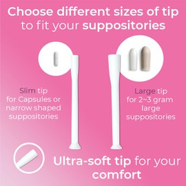 Natureland [10 Pack] Vaginal Suppository Applicators for Women, Soft Tip Auxiliary Tool for Pills, and pH Balance Tablet Suppositories, Individually Wrapped (Small tip)