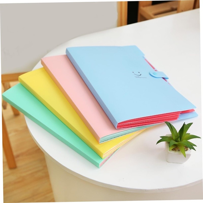 Operitacx Folder Snap Closure Plastic A4 File Folder 5 Expandable