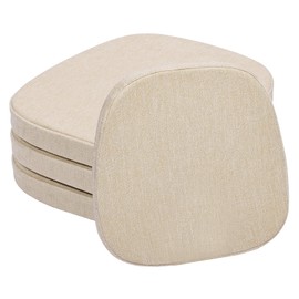 baibu 14x14 Inches Metal Chairs Cushions with Ties Set of 4, Non-Slip Metal Dining Chair Pads Kitchen Chair Cushions with Machine Washable Cover - 4 Cushions Only (Beige, 14x14x1.5in)