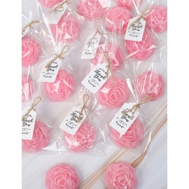 24 Pieces Rose Flower Soap Party Favors for Wedding Guest Favors, Bridal Shower Favors, Guest Favors. (pink, Rose)