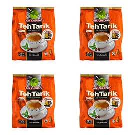 4 Pack Aik Cheong Teh Tarik Milk Tea Beverage Cham (Milk Tea + White Coffee) Silky Smooth Imported from Malaysia (4x15 sachets)