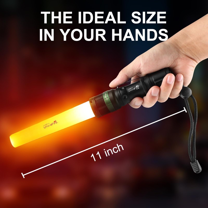 ULTRAFIRE 2pc 11-Inch Signal Traffic Wand Safty LED Flashlight 250
