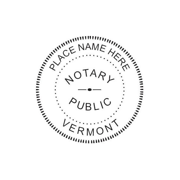 New IMPRUE Round Self-Inking Notary Seal Rubber Stamp - Vermont