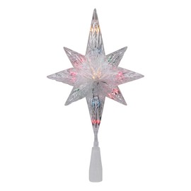 Northlight 11" Clear Crystal Bethlehem Multi Lights Star Christmas Tree Toppers