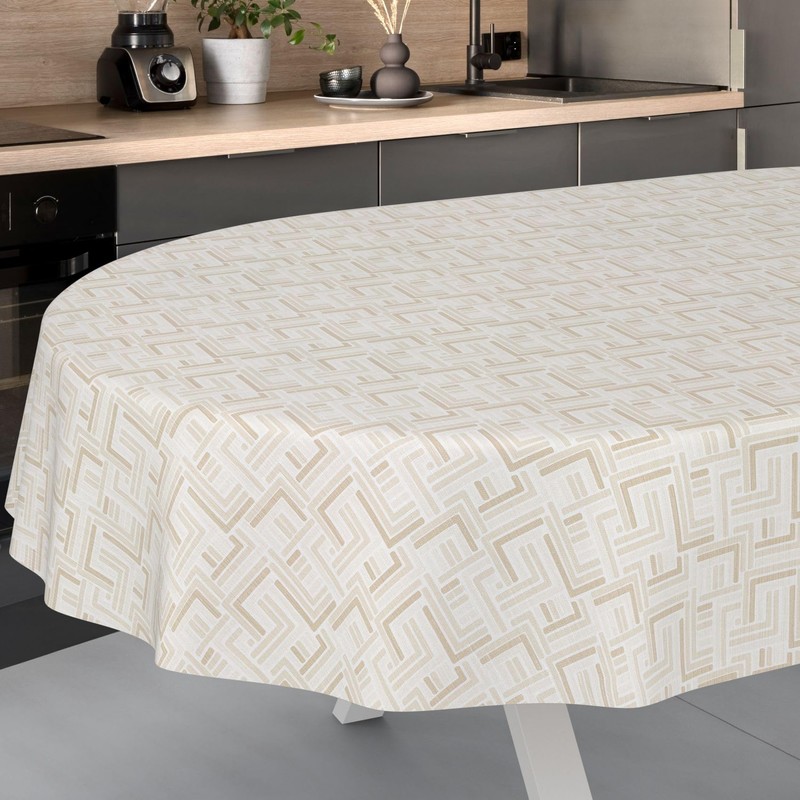 ANRO Oilcloth Tablecloth Wax Tablecloth Washable Garden Tablecloth Round Oval