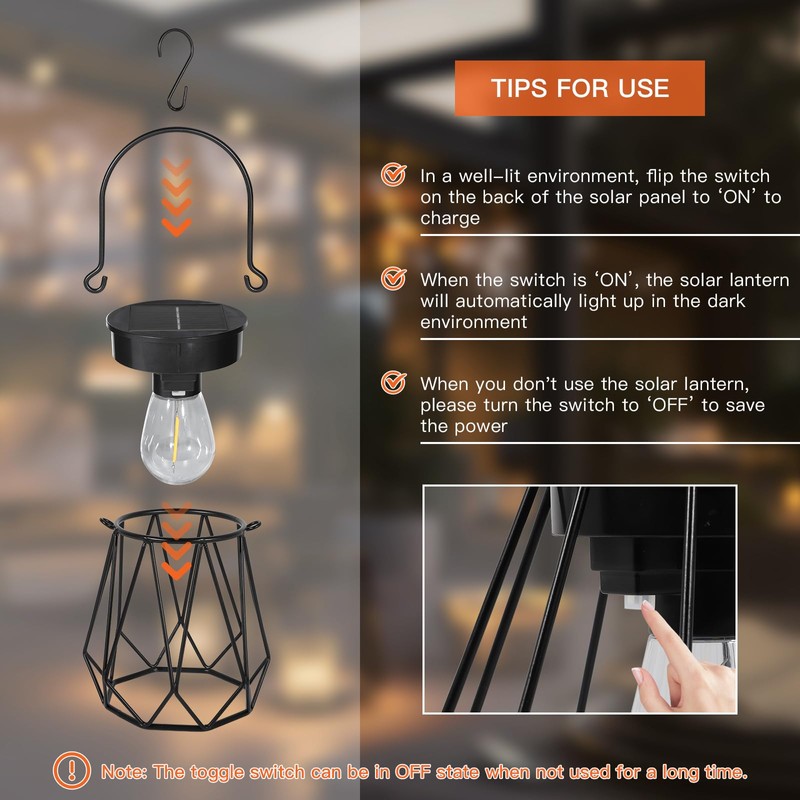 Ketom Solar Lights for Outdoor Use, Octagonal Shape