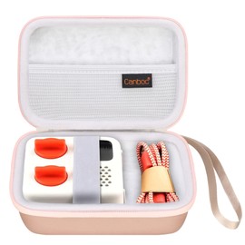 Canboc Hard Case for Yoto Mini Kids Audio & Music Player Children’s Speaker Plays Audiobook Cards Radio, Mesh Pocket fit Audiobook Cards, Mini Radio Carrying Storage Bag, Rose Gold (Case Only)