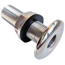 Marine Grade 316 Stainless Steel Full Threaded Through Hull Pipe Fittings with Nuts and washers for Boats, Yachts (3/8IN)