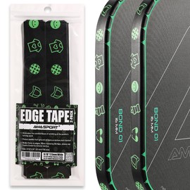 PICKLETECH AMA Sport Pickleball Paddle Head Edge Guard - Paddle Protection Tape - Pink Green Smiley Face Racket Edge Protection Tape -Fit Perfectly Curved Edge -No Wrinkling