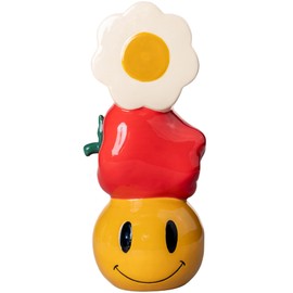 ban.do Cute Flower Vase for Coffee Table Decor/Centerpieces/Dining Table, Tall Unique Ceramic Vase, Fun