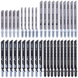 40 Pieces T-Shank Jigsaw Blade Set, Straight and Fast Cuts with Storage Case for Wood, Plastic and Metal Cutting Compatible
