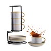 Gomakren 2.5 Ounce Espresso Cups Set of 4, Small Stackable