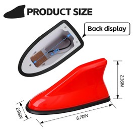 Hbxdeco Shark Fin Antenna Cover for Car, Waterproof Car Roof Antenna Cover Decoration, Automotive Top Roof Aerial AM/FM Radio Signal Base, Universal Vehicle Exterior Accessories (Red)