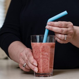 Chef Craft Eco Bent Silicone Straw, 10 inches in Length 3 Piece Set, Red/Blue/Yellow