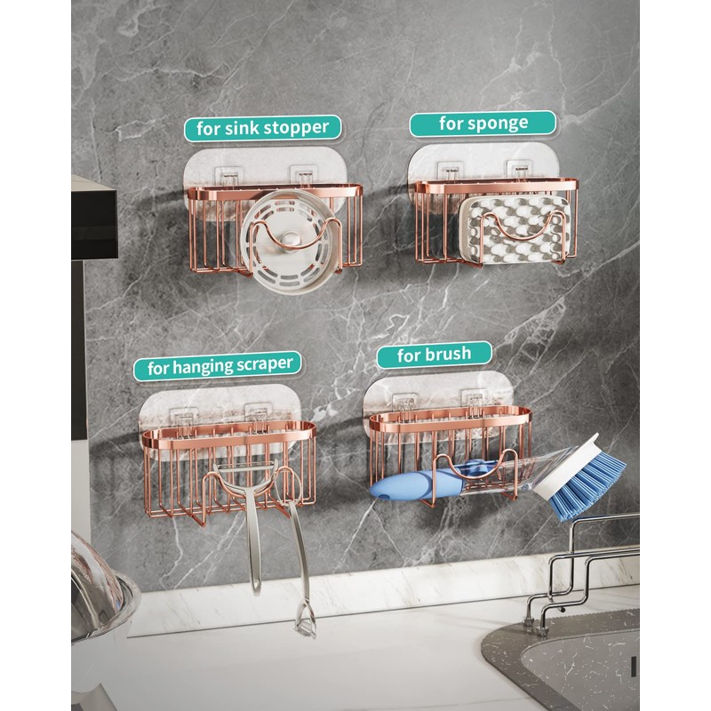 HapiRm Multifunctional Sink Sponge Holder with Unique M-Shaped, 2 Installation