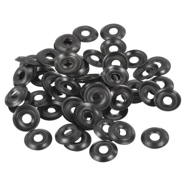 uxcell 100Pcs Cup Washer Countersunk, Iron Black Countersunk Finish Washers