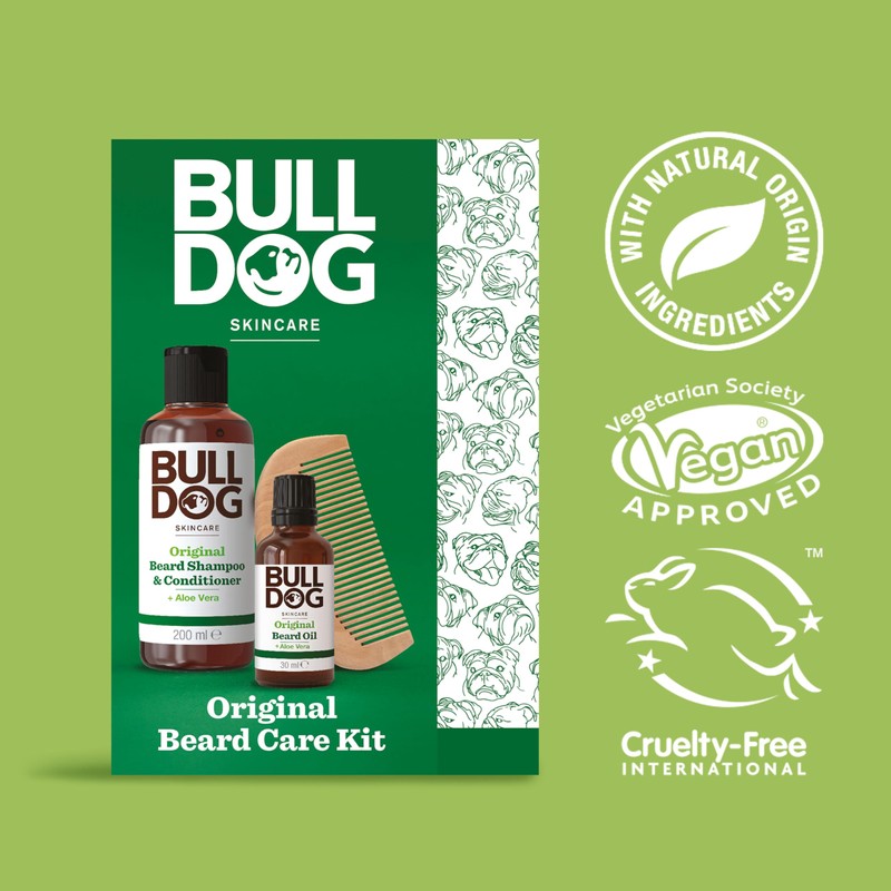 Bulldog Skincare Christmas Gift For Men Original Beard Care Kit