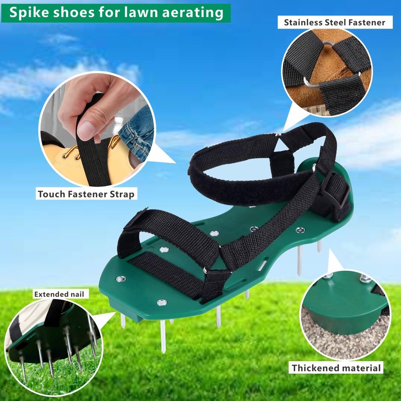 KOSIDA Heavy Strap Garden Aerate Spike Shoes Upgrades Lawn Aerator