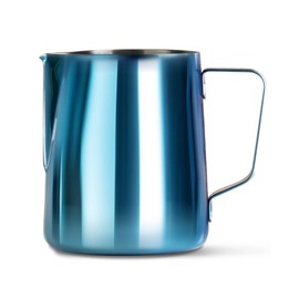 Barista Basics 20 Oz Blue Stainless Steel Milk Frother Pitcher, Steaming Pitcher for Latte Art, Food-Grade/w Measurements