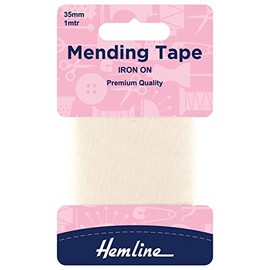 Iron-On Mending/Repair Tape 100cmx38mm: Cream by Hemline