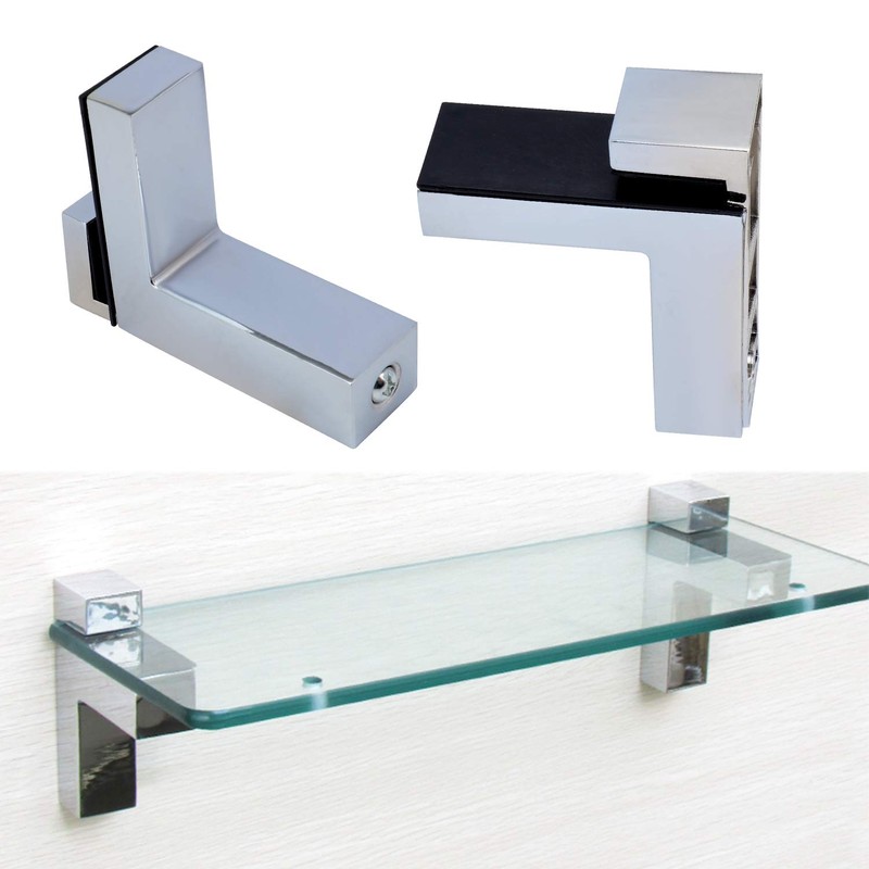 Coolty 4PCS Adjustable Wood/Glass Shelf Bracket, Solid Zinc Alloy Support