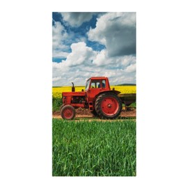 damaloo Children's Towel with Tractor Design Made of Cotton for Children - Hand Towel for Boys, Girls & Adults - Guest Towel with Tractor Detail - Small Wash Cloth with Motif 30 x 50 cm