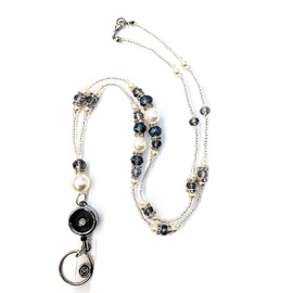 weyheng Beaded Lanyards with ID Holder,Retractable Lanyards for ID Badges and Keys,Cute Lanyard for Teacher Nurse Doctor