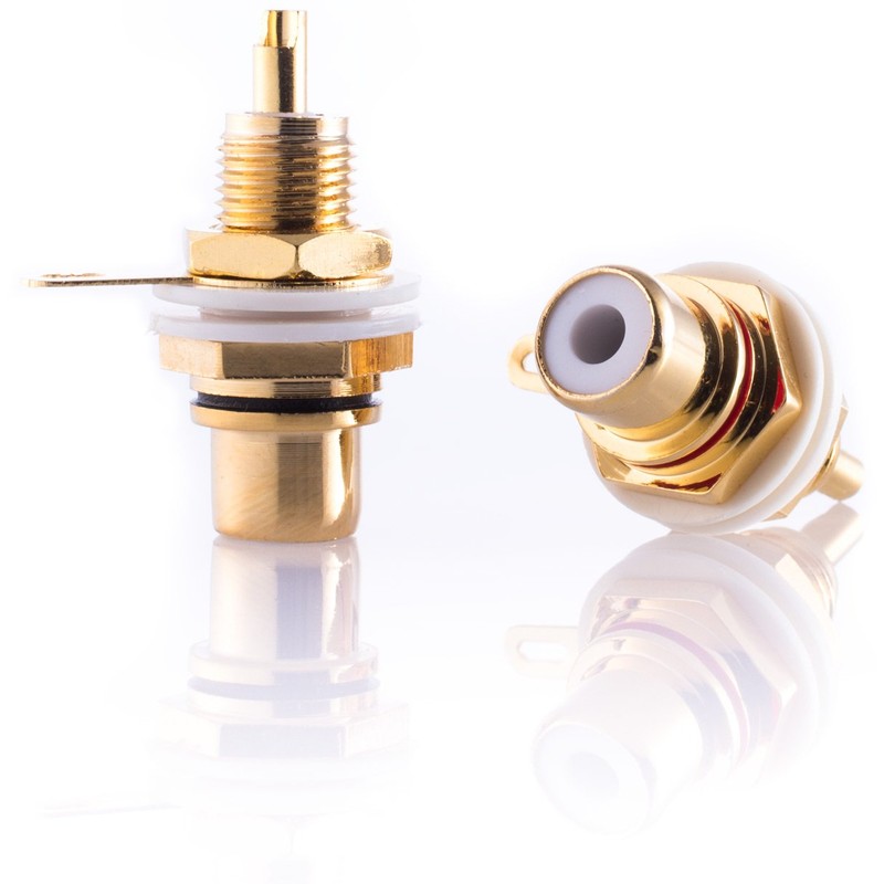 8 x Hifi Lab RCA Installation Socket 24 K Gold-Plated