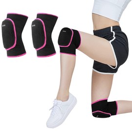 ONTYZZ Children's Knee Sleeves 1 Pair Children's Knee Pads Stretchy Child Knee Brace Support Children Knee Support for Sports Dancing Black/Red/S