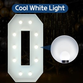 IMPRSV 4FT Marquee Numbers - Light Up Numbers for Party & Anniversary Decor, Large Cardboard, Cool White Light