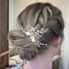 BETITETO Bridal Flower Hair Comb White Wedding Floral Crystal Pearl