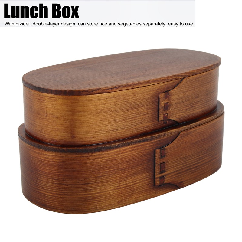 Lunch Box Set Japanese Style Wooden Food Storage Container for