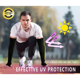 Achiou Arm Sun Sleeves Compression UV Protection Cooling for Men Women Summer Sunblock, Cycling Driving Golf Running