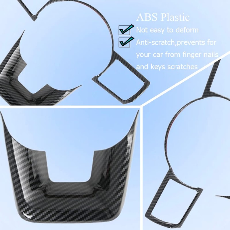 XITER 2PCS ABS Carbon Fiber Style Steering wheel cover Panel