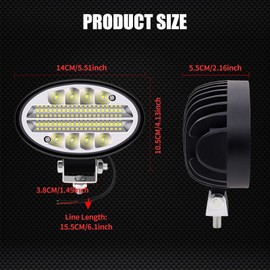 YnGia Oval LED Work Light, 2PCS Waterproof Offroad Driving Work Light Bar Car Fog Lamp White 12V 24V for Truck 4x4 Car Tractor Boat