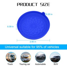 AUCELI Car Cup Holder Coasters, 4PCS Non-Slip Silicone Vehicle Insert Water Bottle Mat, Spill-Proof Automotive Interior Drink Protection Pad Accessories, Universal for SUV, Sedan, Truck (Blue)