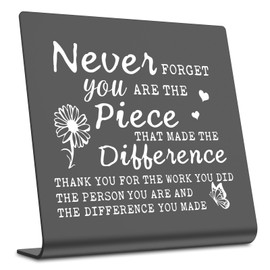 Never Forget You Are The Piece That Made The Difference - Going Away Gift for Coworker, Boss, Leader, Friends - Office Retirement Appreciation, Home Office Desk Sign XBZ175