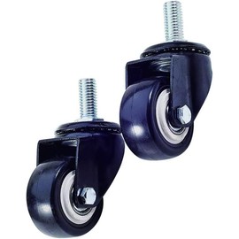 Swivel Caster Wheels 2" PU 360 Degree Caster Wheel Threaded Stem for Office Chair Commodity Shelf Black 2pcs